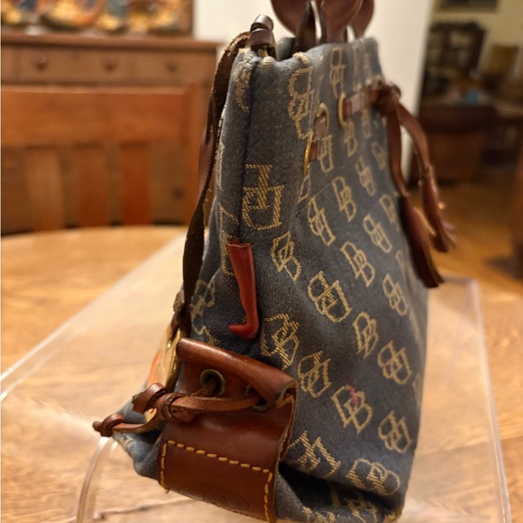 Dooney Bourke Denim Logo Small Satchel Leather Accents and Hang Tag. - Picture 6 of 16